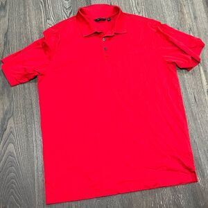 Walter Hagen Polo Shirt Short Sleeve Button Front Collared Neck Red Size Large